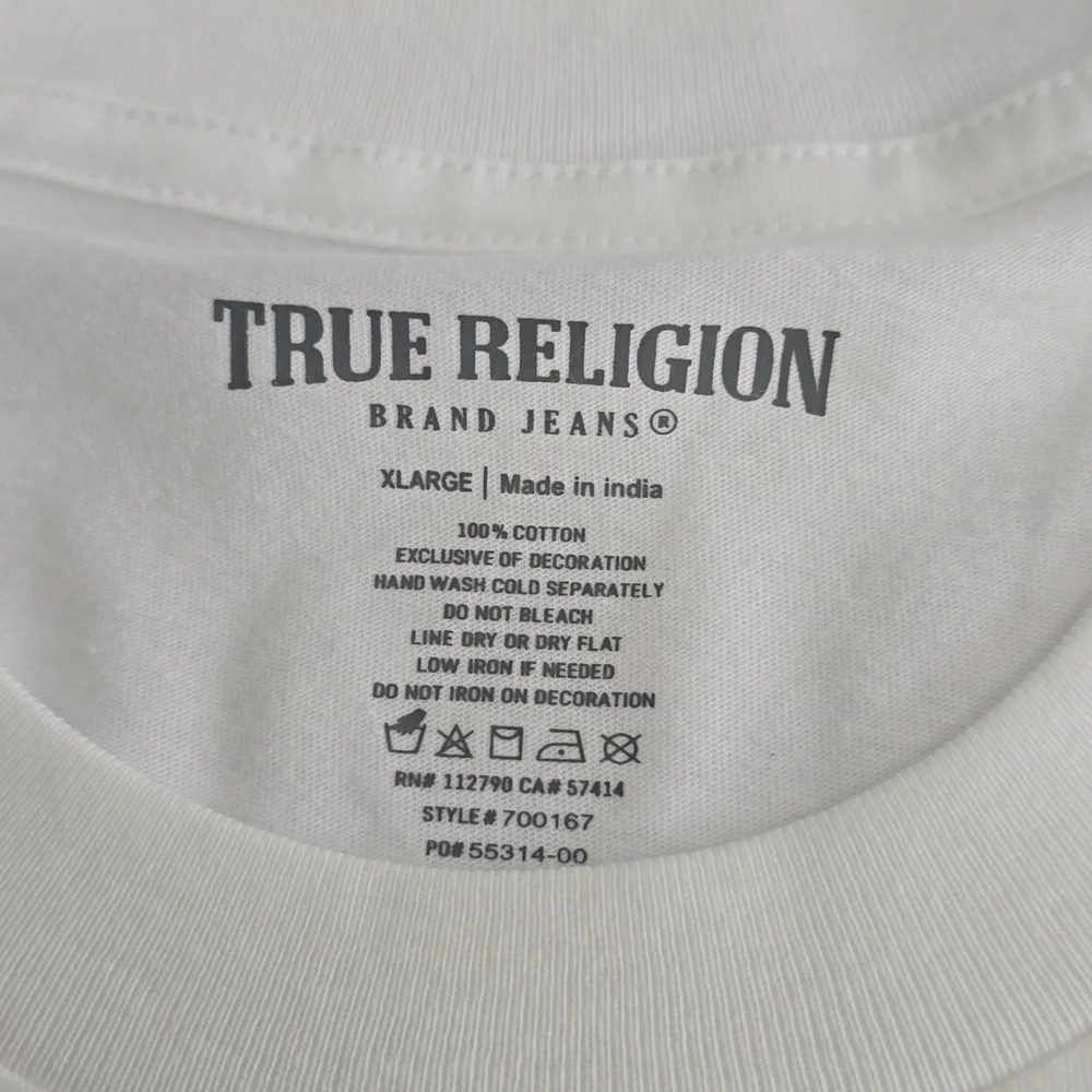 NWT True Religion Graphic Embellished Short Sleeve Tshirt White Size XL
